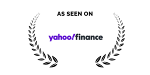 Yahoo Finance logo on black background