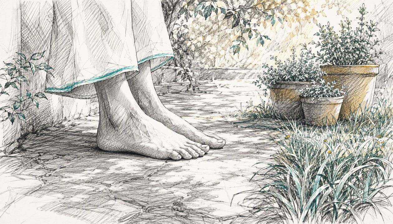 Your Spiritual Morning Routine: Clarity in 3, 10, or 30 Minutes 3 Bare feet on sunlit floor near open window