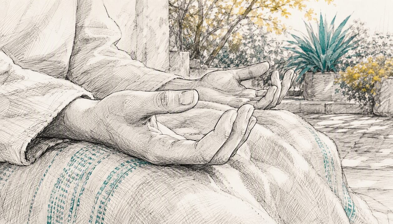 Gratitude Ritual Steps: A Simple 7-Step Daily Practice 2 Hands in meditative breathing pose