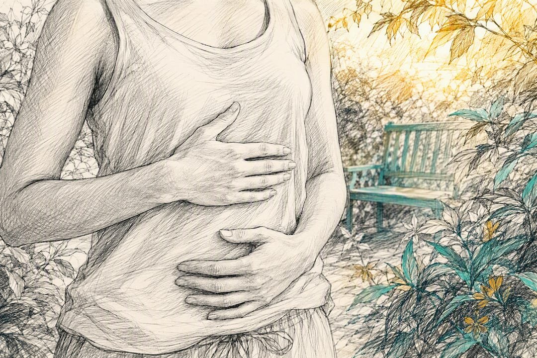 A Daily Spiritual Hygiene Routine You Can Start Today 1 Person practicing breathwork with hands on ribs