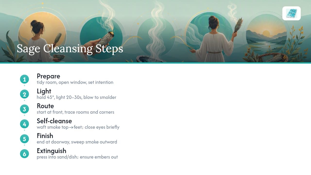 Practice Sage Cleansing Responsibly: Beginner Ritual, Ethical Sourcing 1 Six steps for sage cleansing ritual