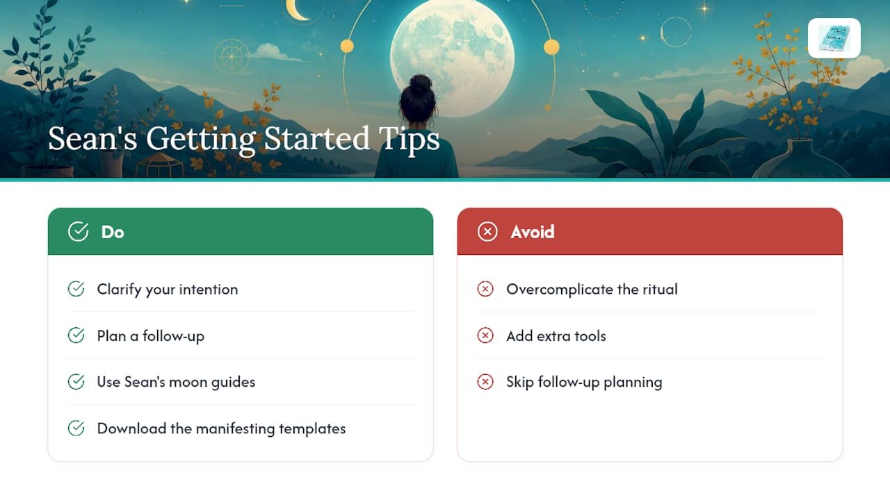 45 Minute Blue Moon Ritual for Beginners With Simple Aftercare 1 A Note From Sean on Getting Started — overview diagram