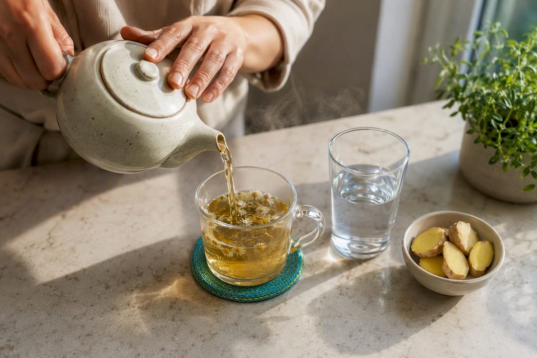 Ritual First Daily Body Energy Cleanse in 5–10 Minutes 2 Chamomile tea and water for ritual