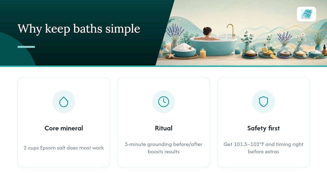 Cleansing Bath Recipe: 2 Cups Epsom Salt, 101.5–102°F, 5 Variations 2 Why Simpler Cleansing Baths Beat Complicated Ones — overview diagram