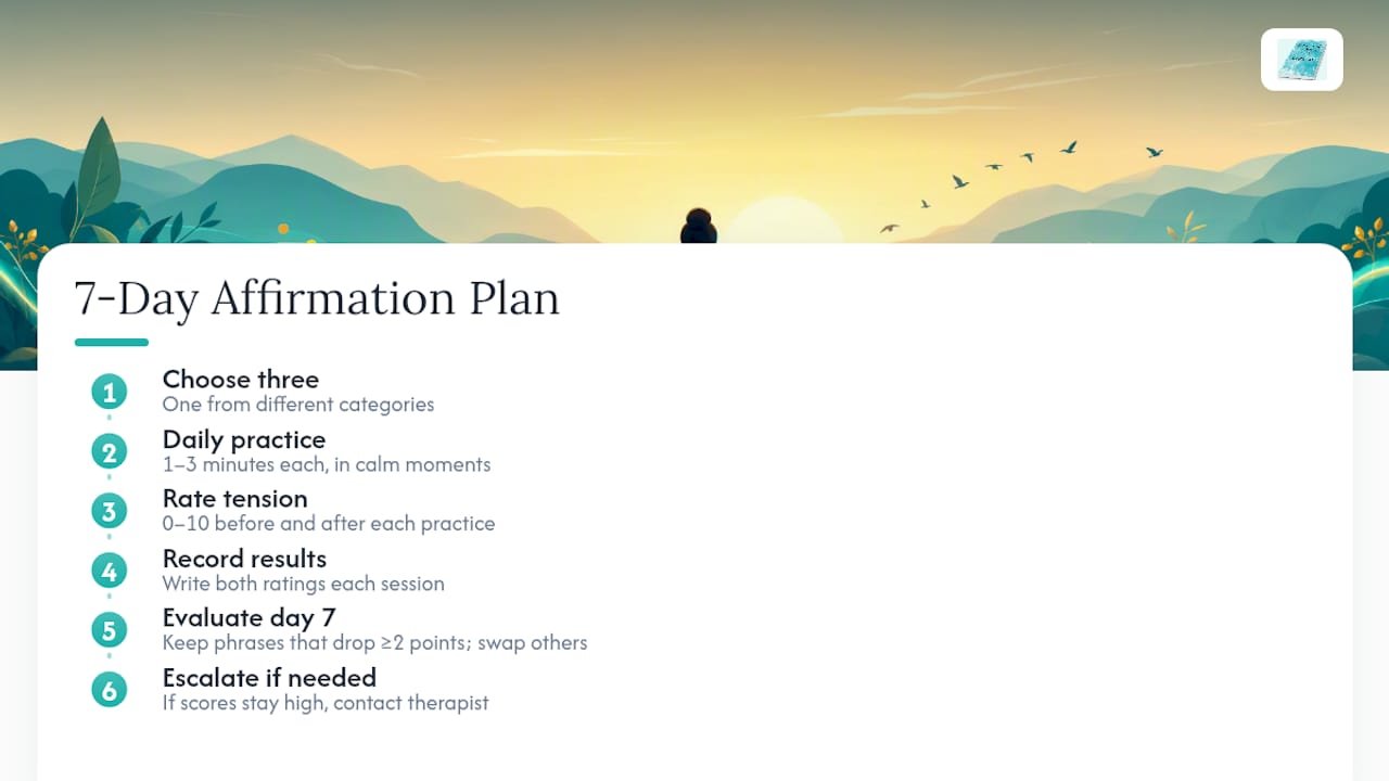 Seven-day affirmation testing process