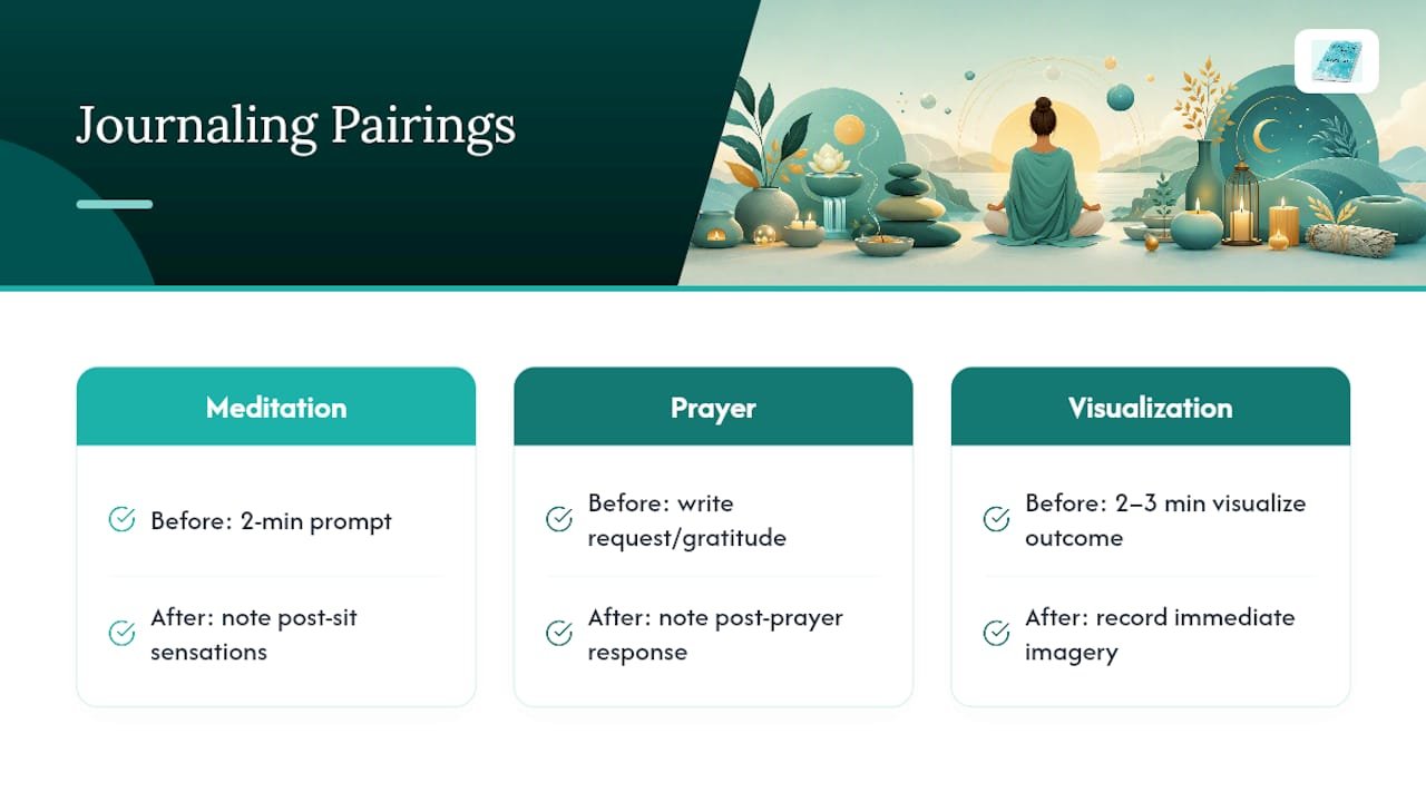 5–10 Minute Spirituality Journal Ideas With Rituals and Safety 2 Three journaling sequences paired with spiritual practices