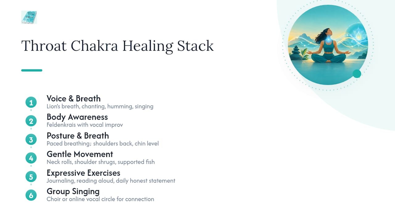 Six-layer throat chakra healing practice overview