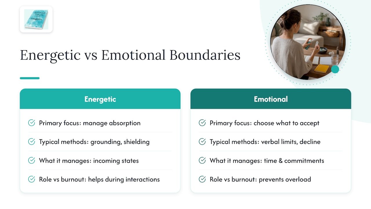 Comparison of energetic and emotional boundaries