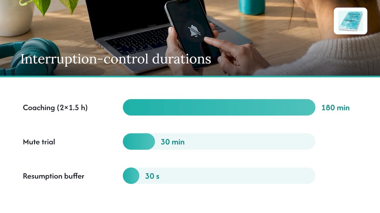 Protect Your Energy at Work: 5 Minutes of Rest, Desk Spirituality 1 Control interruptions and notifications — overview diagram