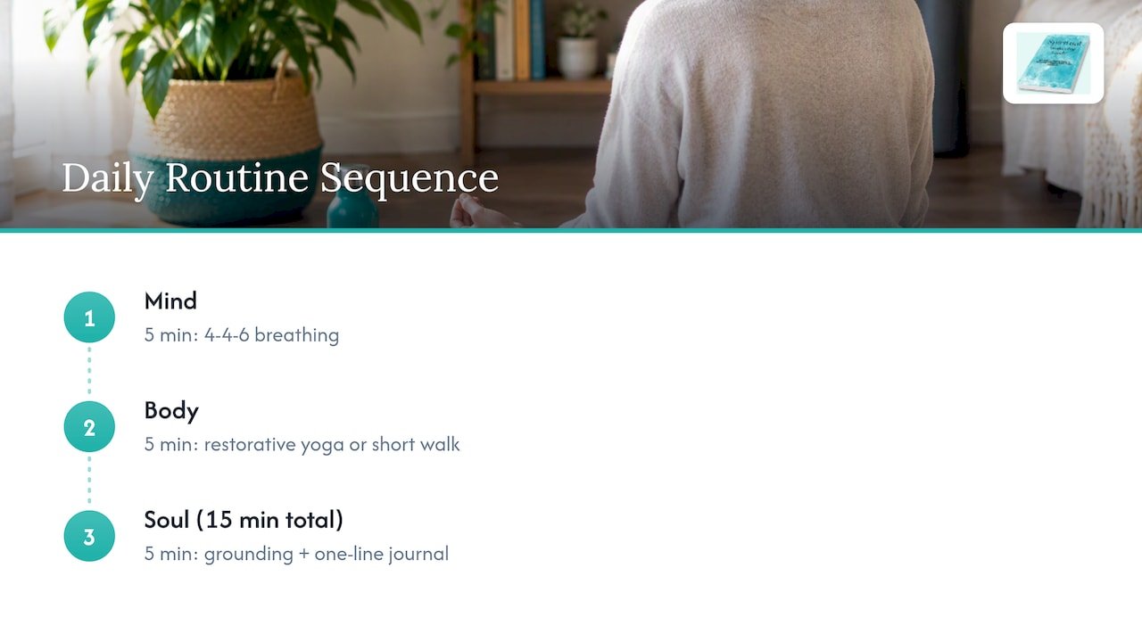 Three timed steps in a daily healing routine