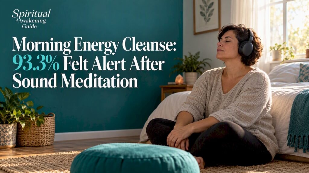 Woman listening to sound meditation at dawn