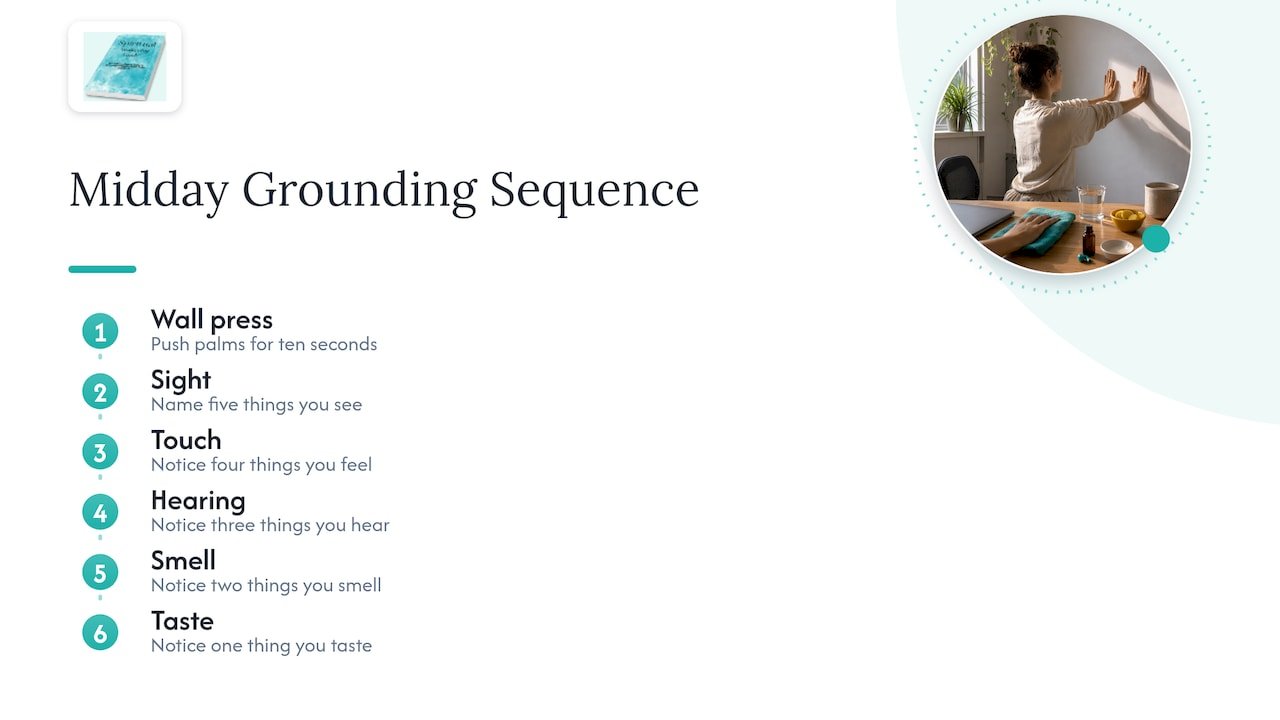 Daily Grounding Practice: A Simple Routine for Indoors 1 Wall press and five-sense grounding sequence